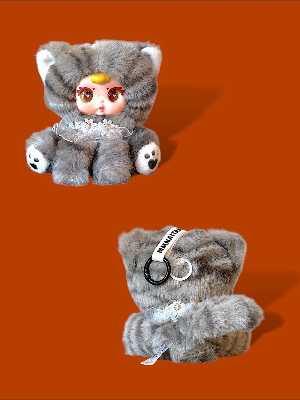 MM Milk Candy Naughty Cat Plush Pendant Spinning Tail - Picture 17 of 17